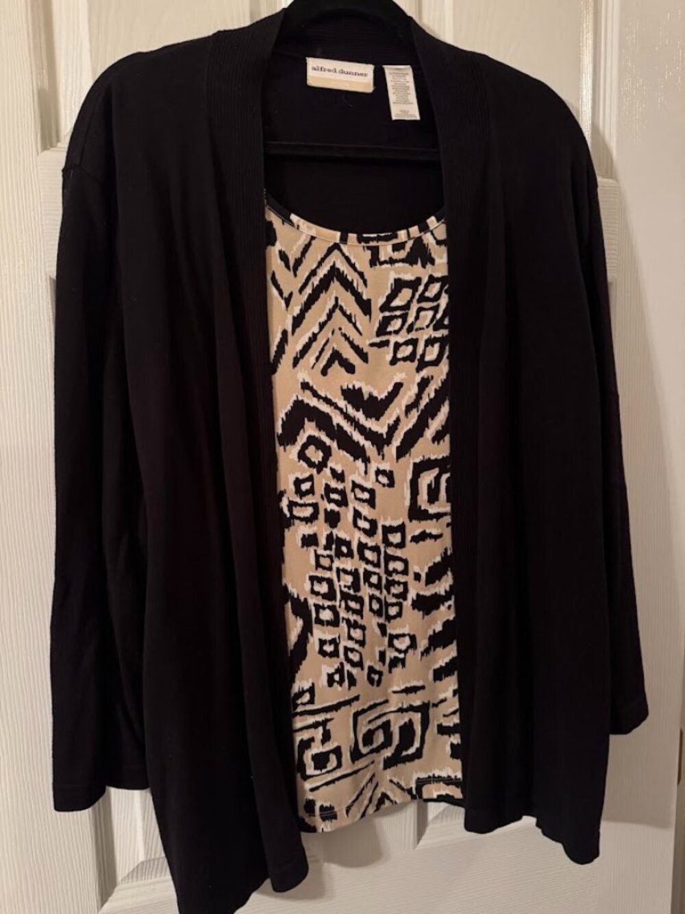 Alfred Dunner Plus Size Scoop Neckline Long Sleeve Top- Mock-Layer Sweater
